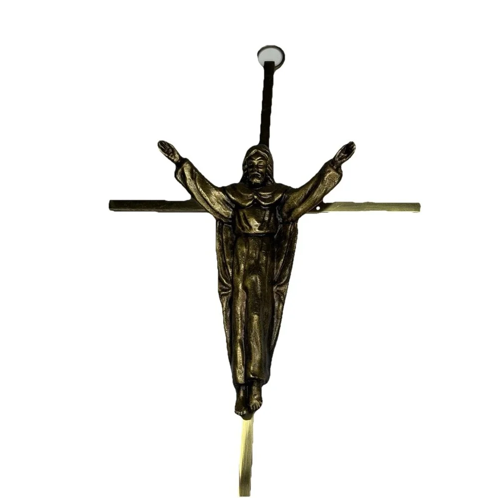 Brass Risen Christ Crucifix Cross 10